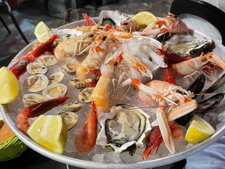 Raw seafood in Bari